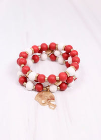 Darren Football Bracelet Set RED WHITE