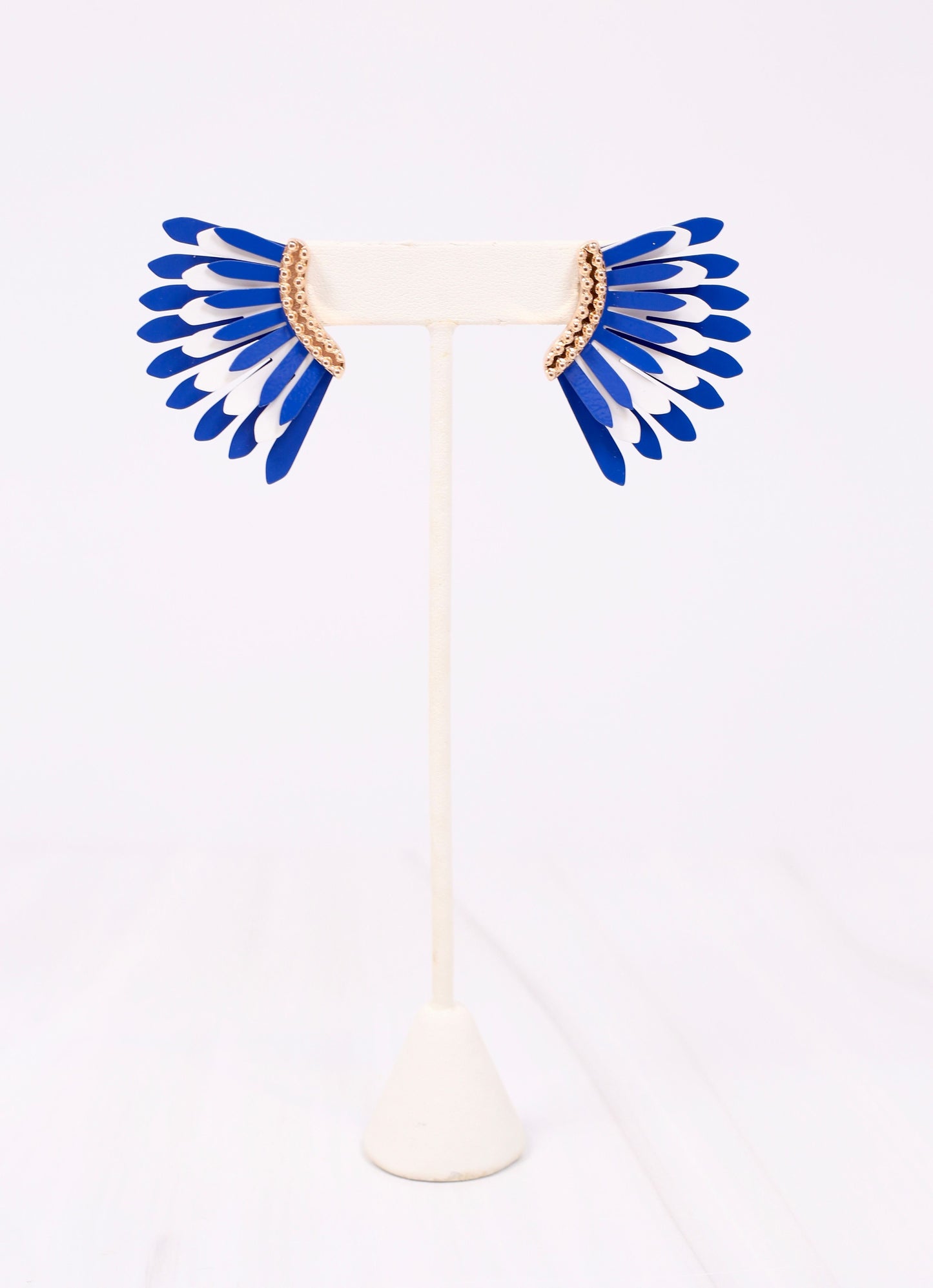 Fernie Metal Fan Earring BLUE