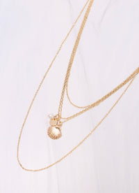 Perkins Shell Layered Necklace GOLD