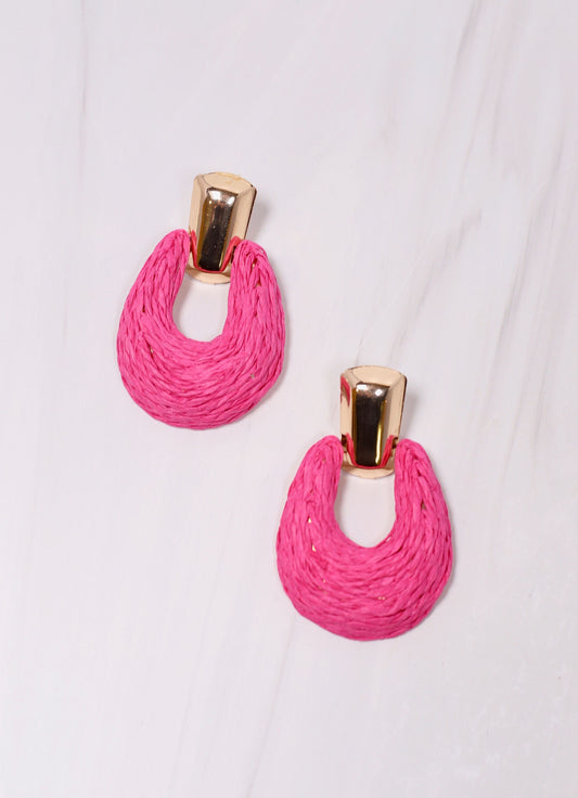 Brierwood Wrapped Drop Earring HOT PINK