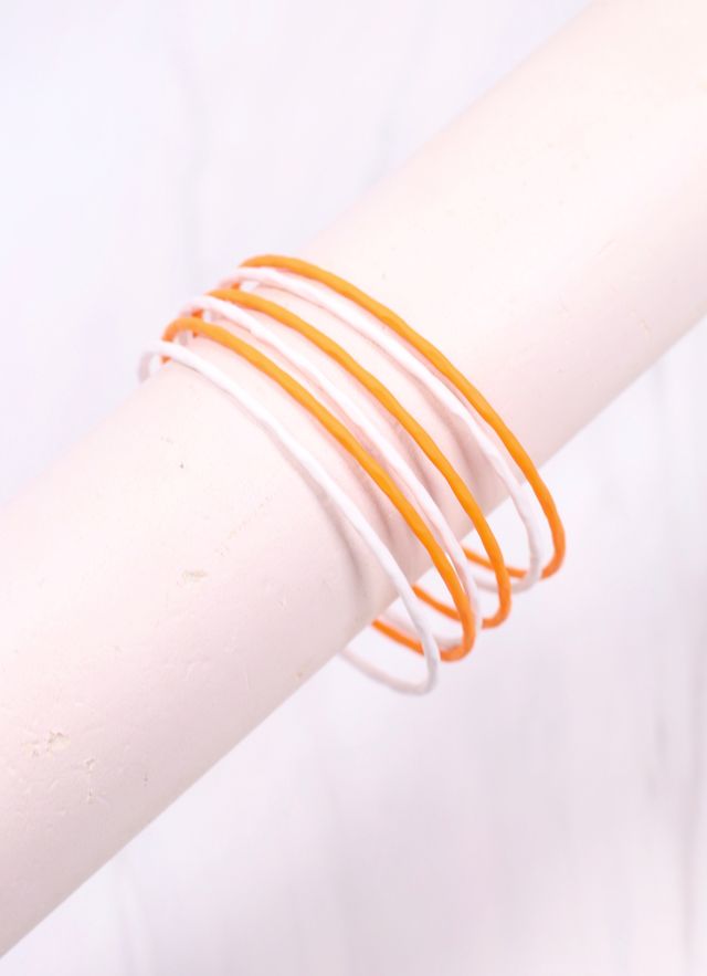 Autry Bangle Set Orange White