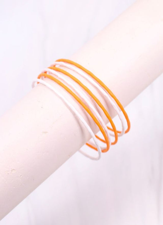 Autry Bangle Set Orange White