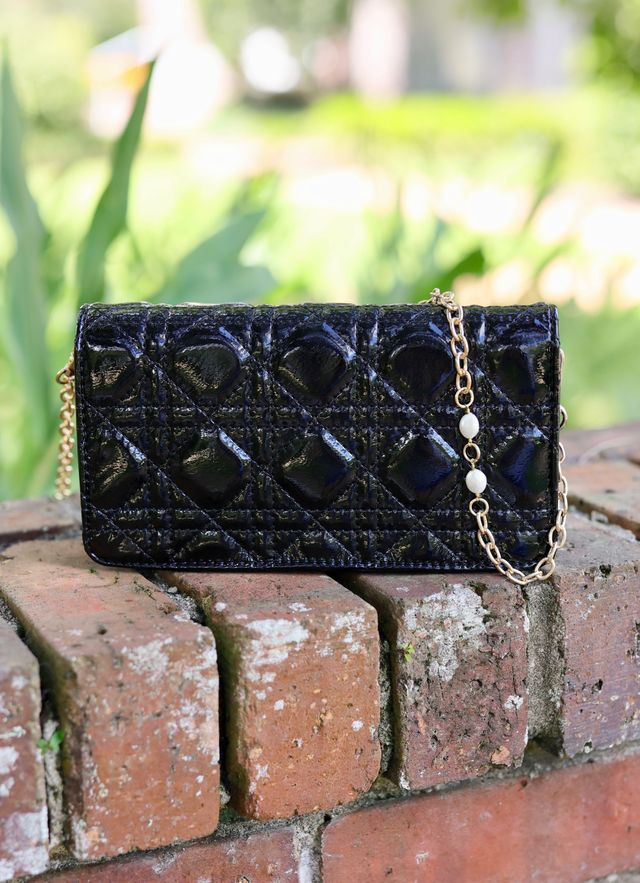 Brynleigh Clutch Crossbody Black Patent LQ