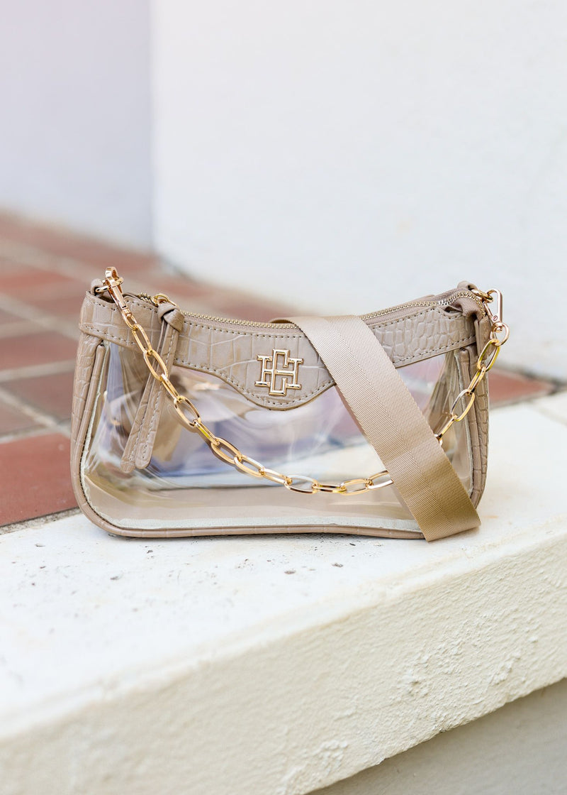 Cassidy Clear Crossbody TAUPE PATENT
