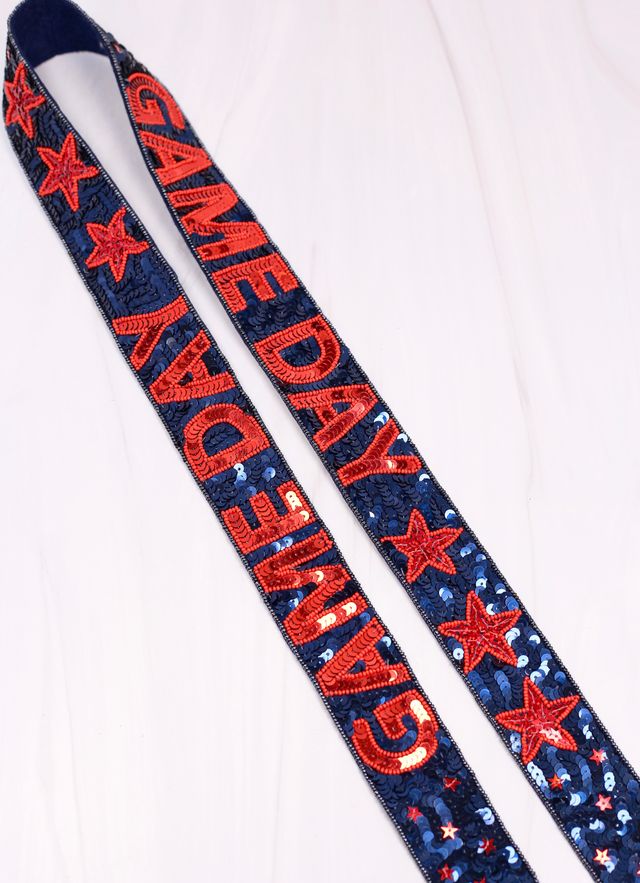 Game Day Star Sequin Strap NAVY RED