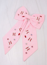 Baseball Babe Bow PINK