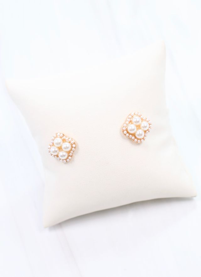 Kyla Pearl Stud Earring Cream