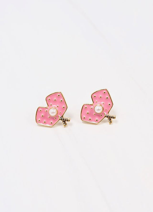 First Serve Pickleball Paddle Earring PINK