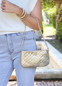 Livi Quilted Crossbody Champagne Pop