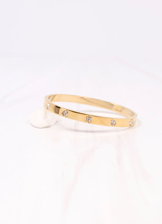 Almeria CZ Metal Bracelet Gold