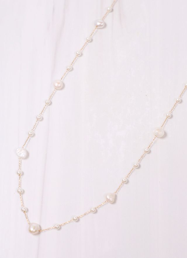 Roonie Pearl Lined Necklace CREAM