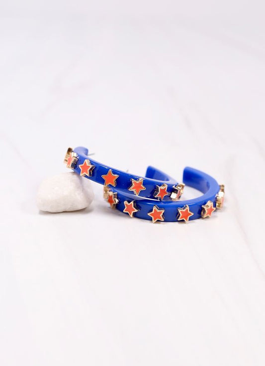 Markei Star Hoop Earring BLUE ORANGE