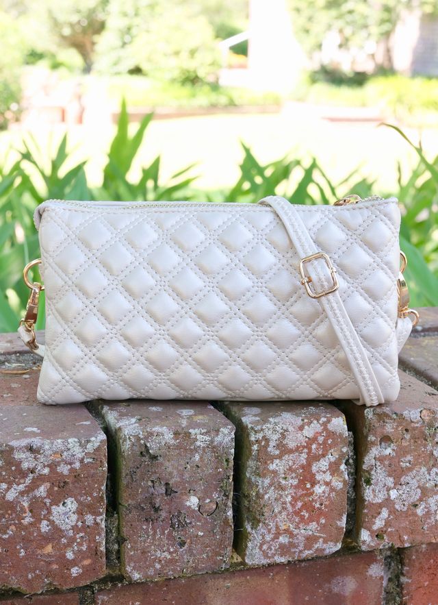 Liz Custom Collection Crossbody Bag Pearl Quilted SQ