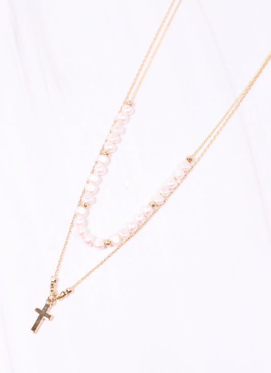 Renzulli Layered Necklace with Cross GOLD