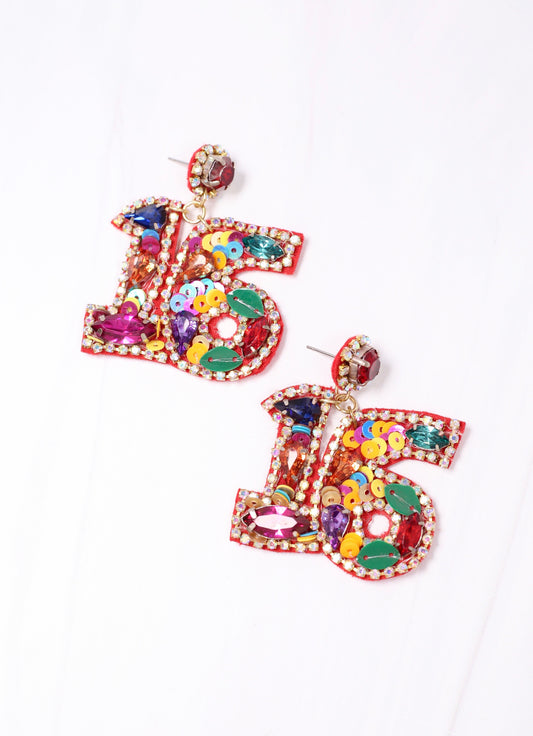 Sweet 16 Embellished Earring MULTI