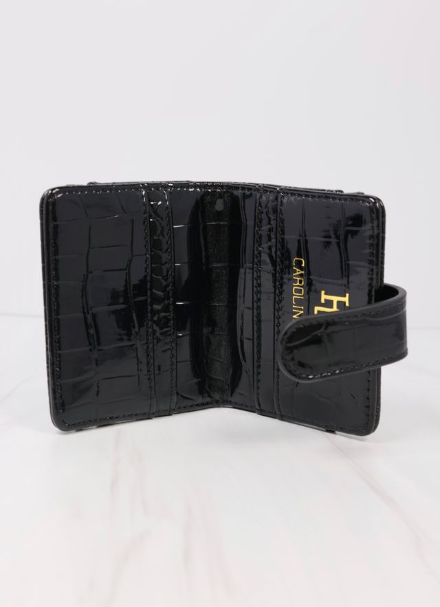 Tate Card Holder Wallet Black Patent