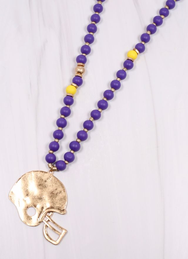 MacNeille Helmet Necklace PURPLE YELLOW