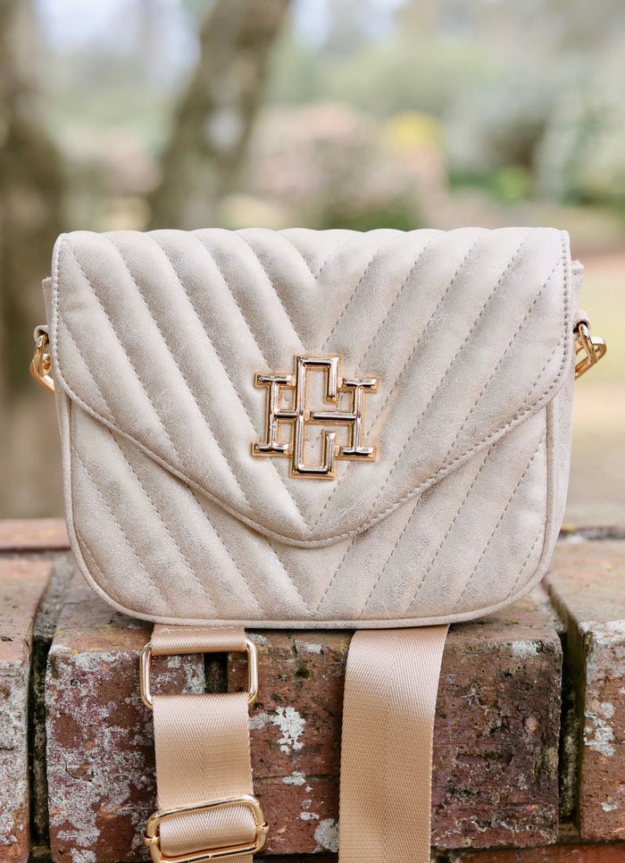 Angela Quilted Crossbody GLIMMER CHAMPAGNE