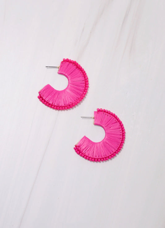 Lakeshore Wrapped Hoop Earring HOT PINK