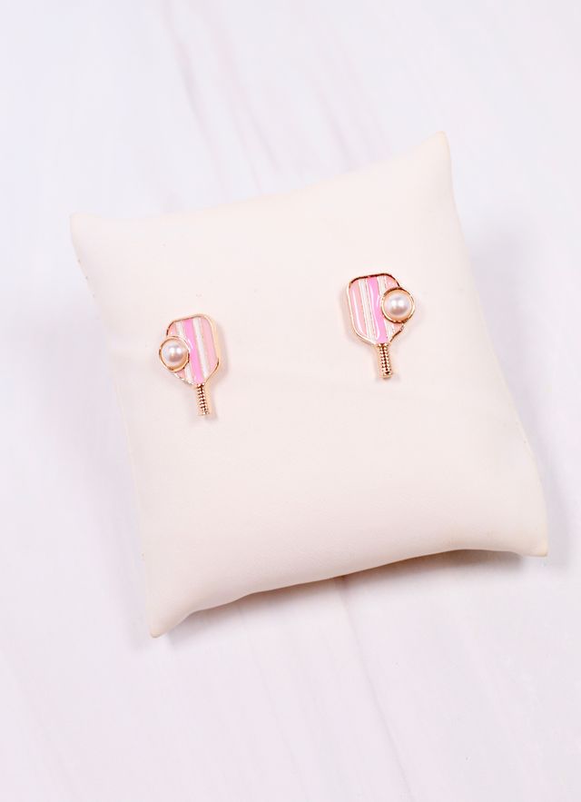 Pickleball Stud Earring PINK