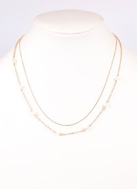 Rosedale Layered Pearl Necklace GOLD