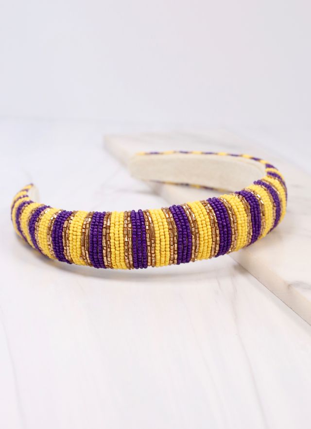 Sloane Striped Headband PURPLE YELLOW