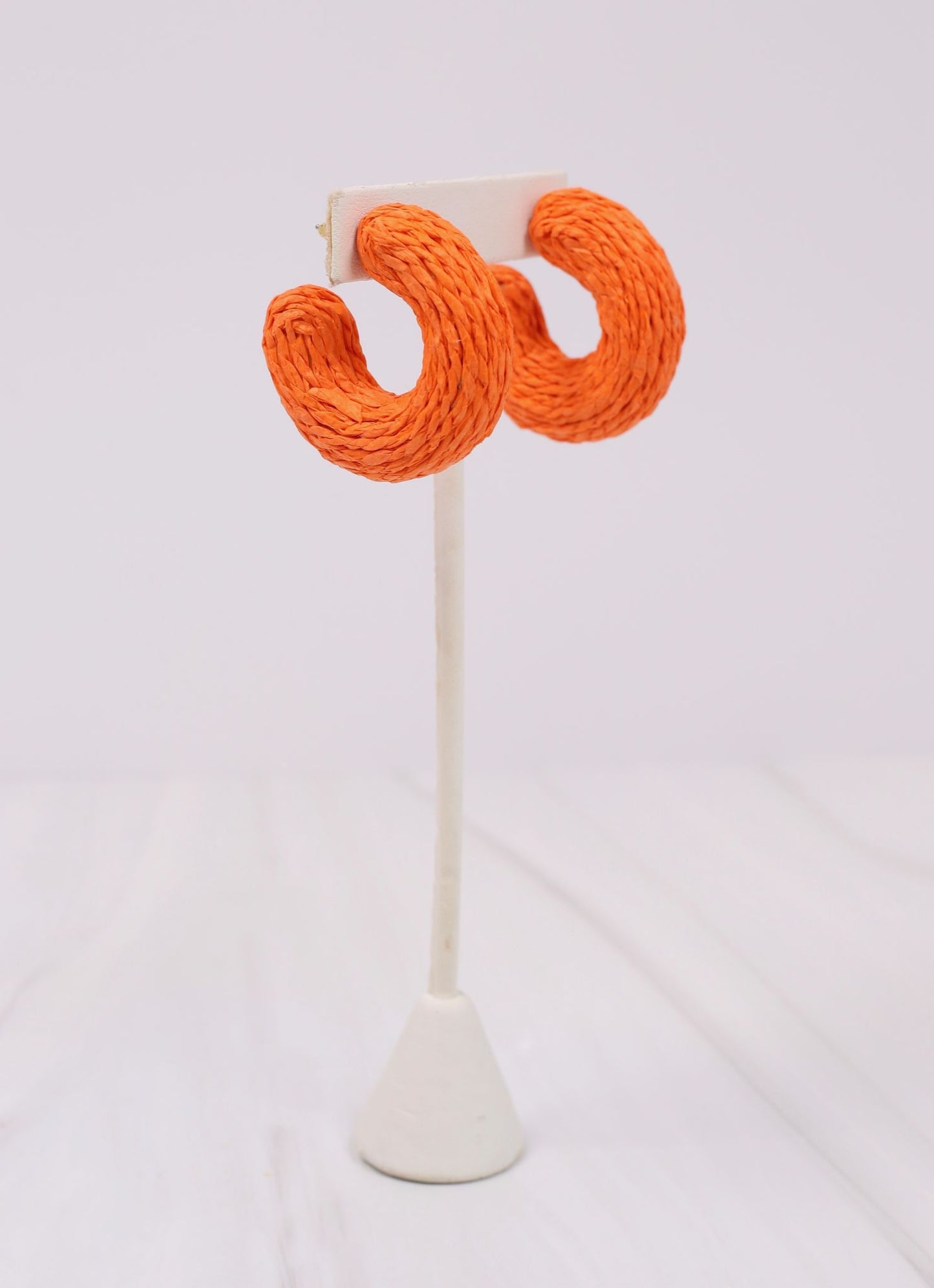 Moravian Wrapped Hoop Earring ORANGE