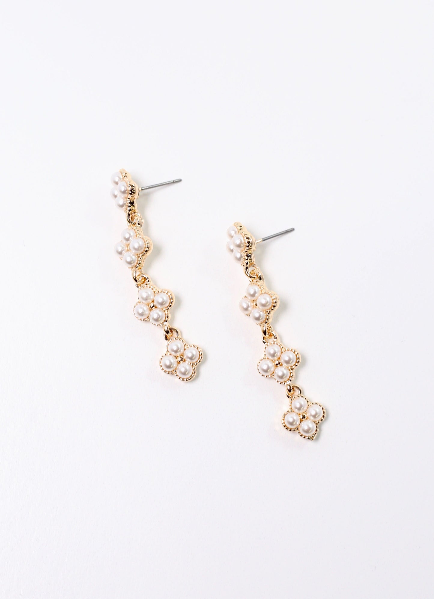 Sparks Clover Drop Earring PEARL