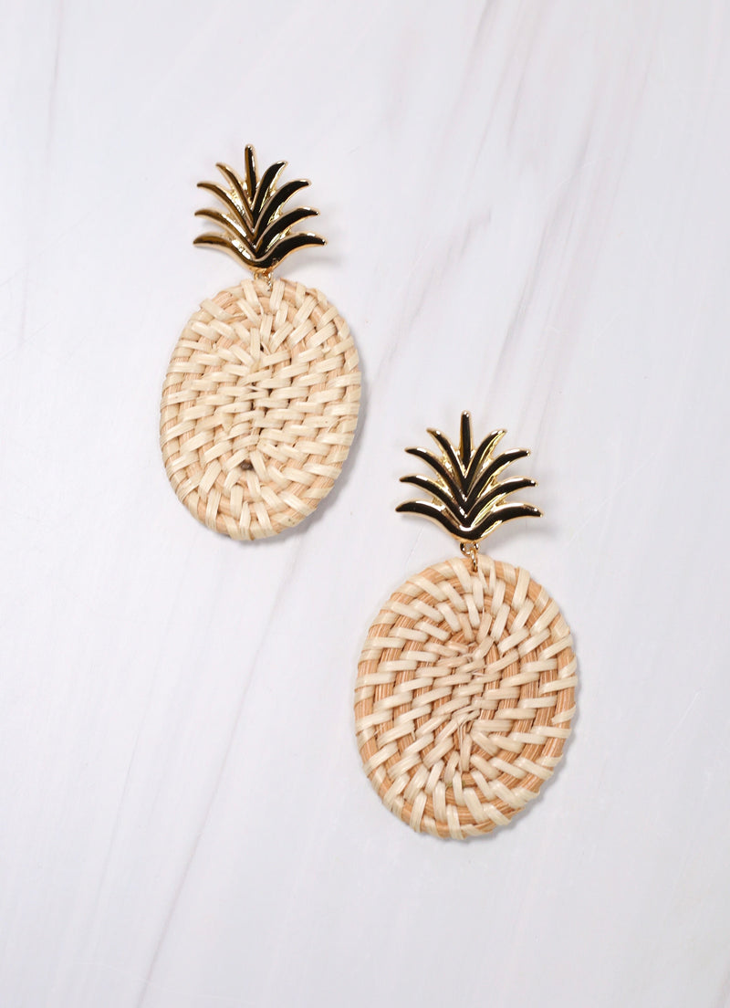 Donnelly Woven Pineapple Earring NATURAL