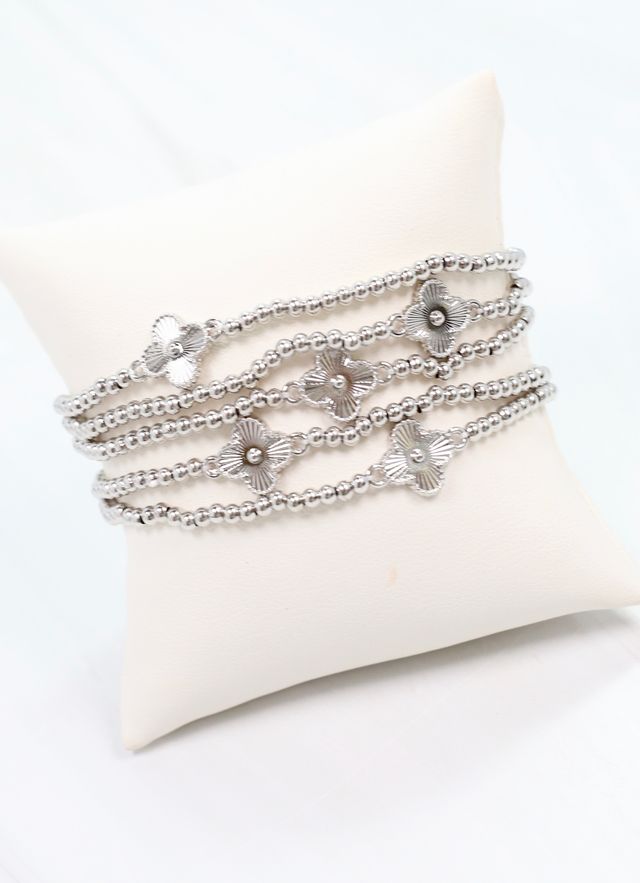 Branden Clover Bracelet Set SILVER