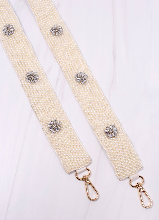 Kennedy Pearl and CZ Crossbody Strap Ivory