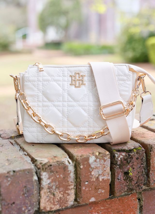 Jace Crossbody Ivory Patent LQ