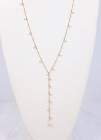 Wrighty Pearl Y Necklace GOLD
