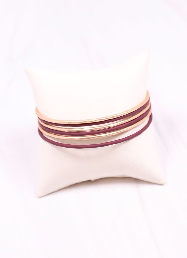 Autry Bangle Set GARNET GOLD