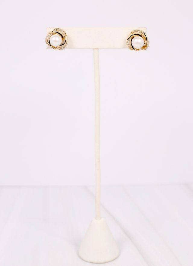 Brennan Pearl Stud Earring Gold