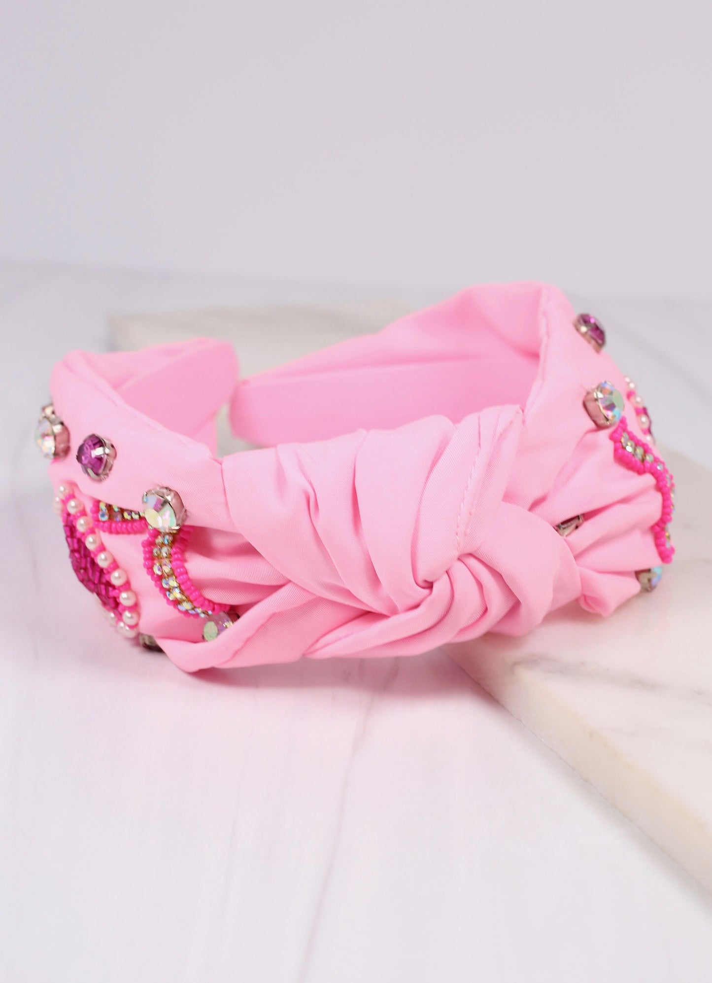 Love Embellished Headband PINK