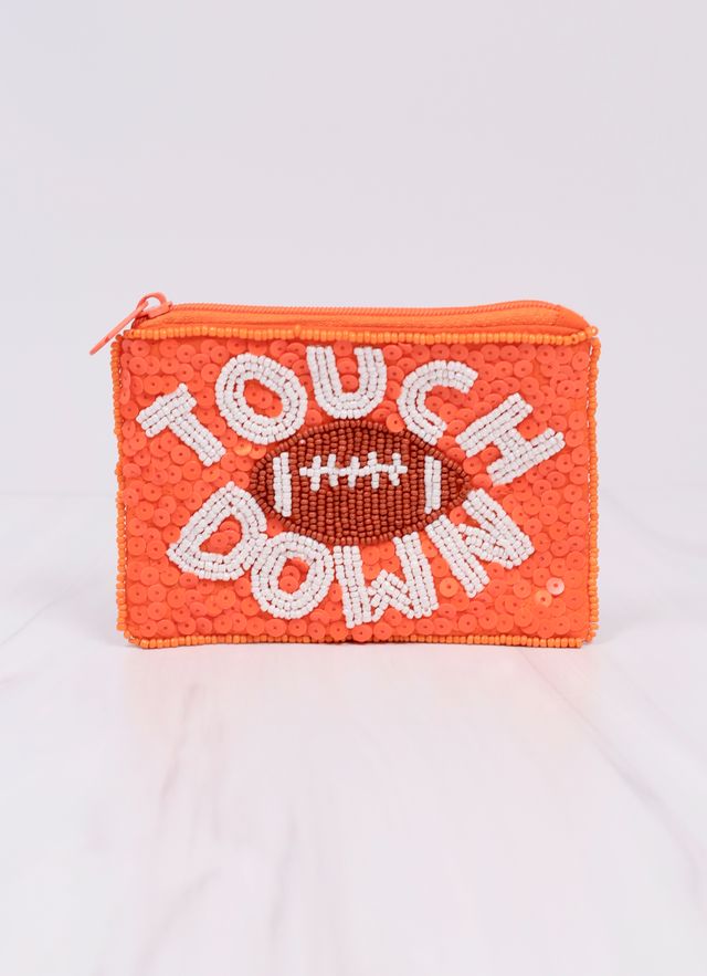 Touch Down Sequin Pouch ORANGE