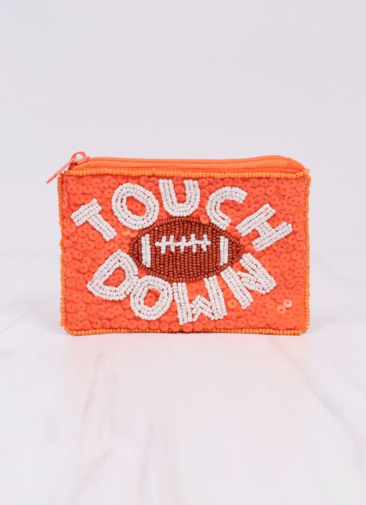 Touch Down Sequin Pouch ORANGE