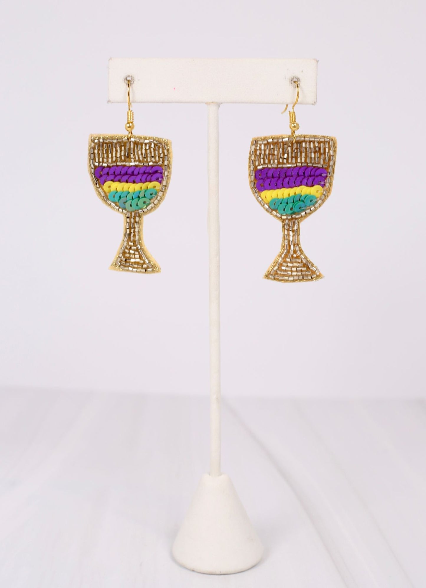 Mardi Gras Festive Cup Earring MULTI