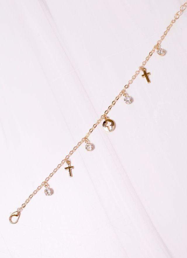 Joana Cross Charm Bracelet GOLD