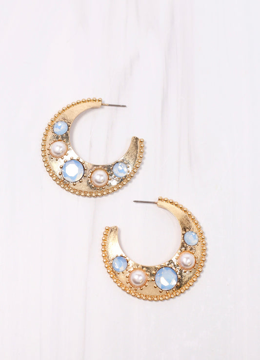 Sylvester Stone Hoop Earring BLUE OPAL