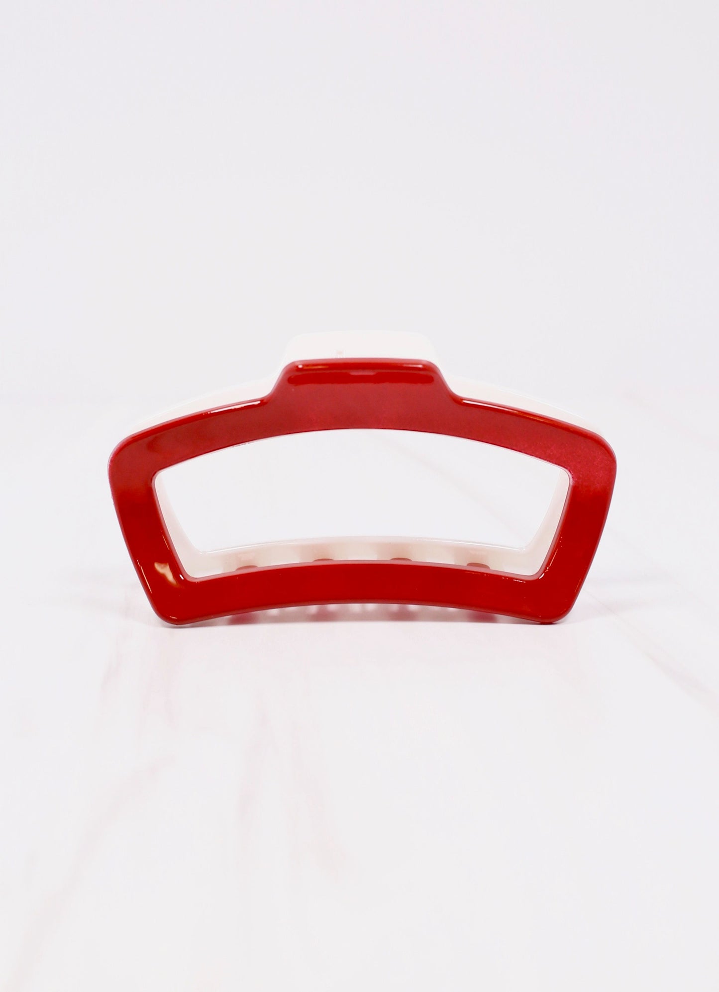 Jasmine Two Tone Hair Clip CRIMSON WHITE