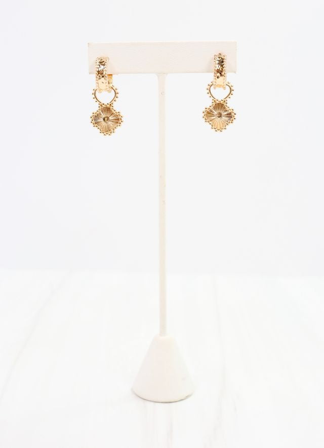 Corbett Clover Hoop Earring Gold