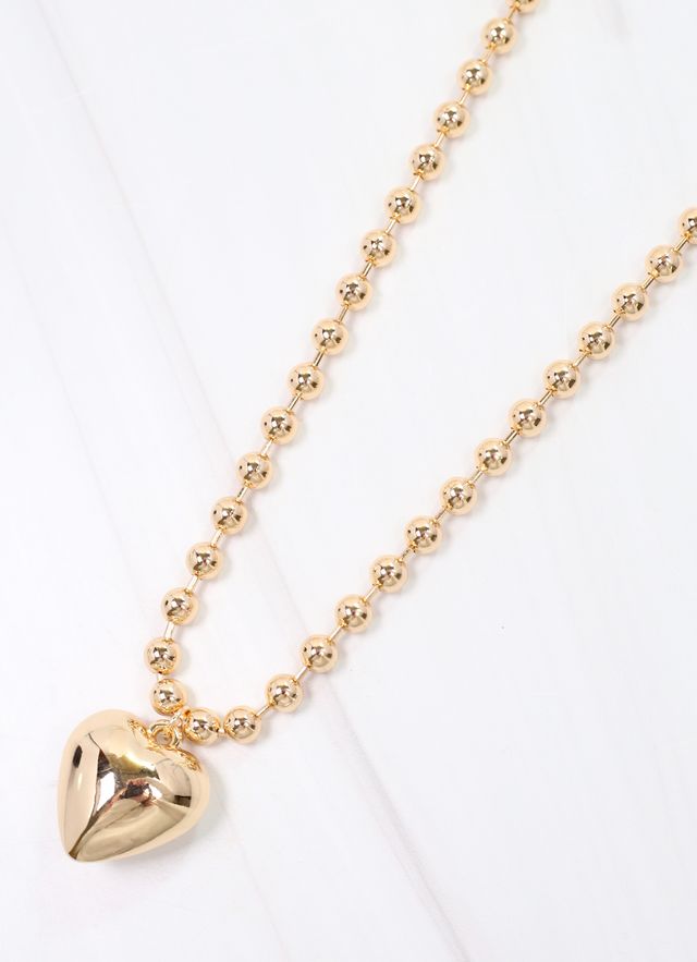 Betty Ann Heart Necklace Gold