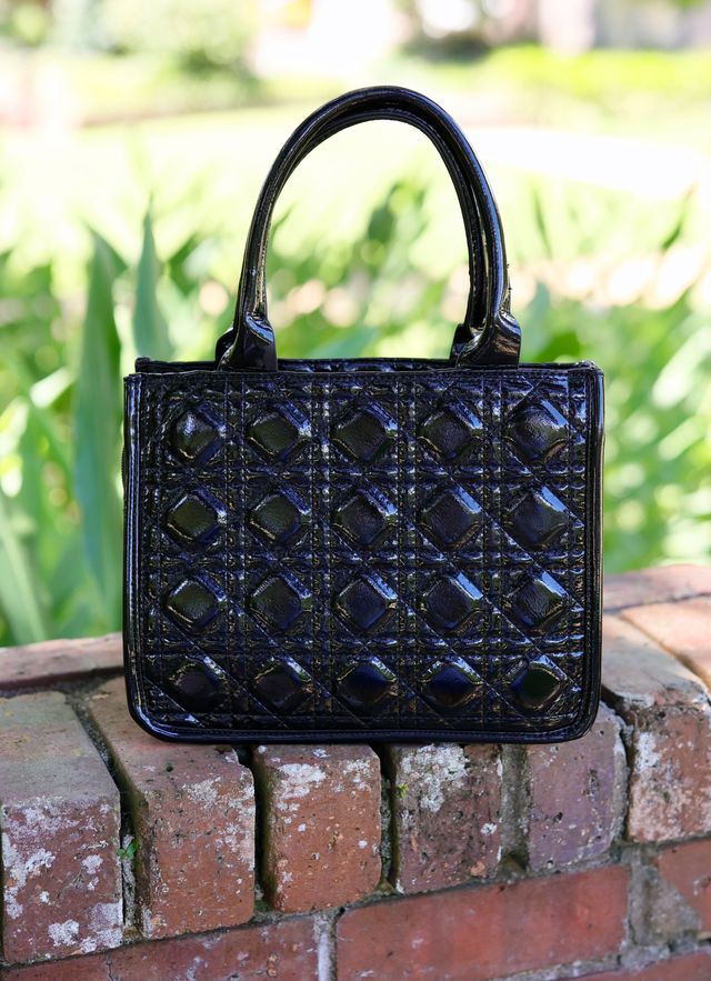 Ricky Mini Tote Black Patent LQ