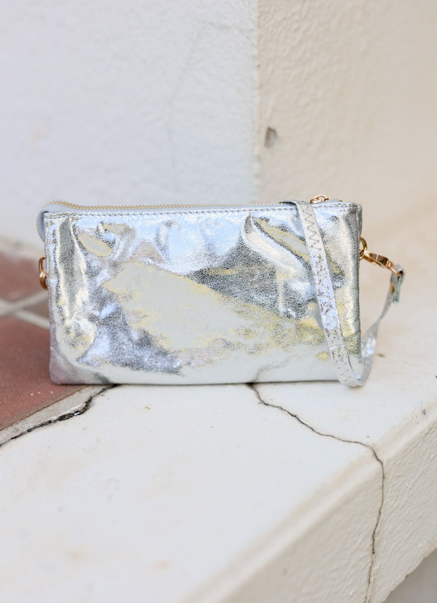 Liz Custom Collection Crossbody Bag Shimmer Silver