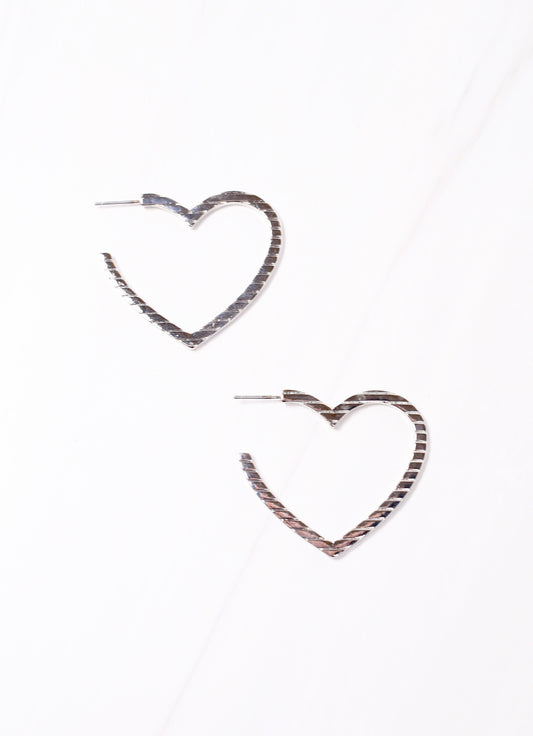 Santos Heart Hoop Earring SILVER