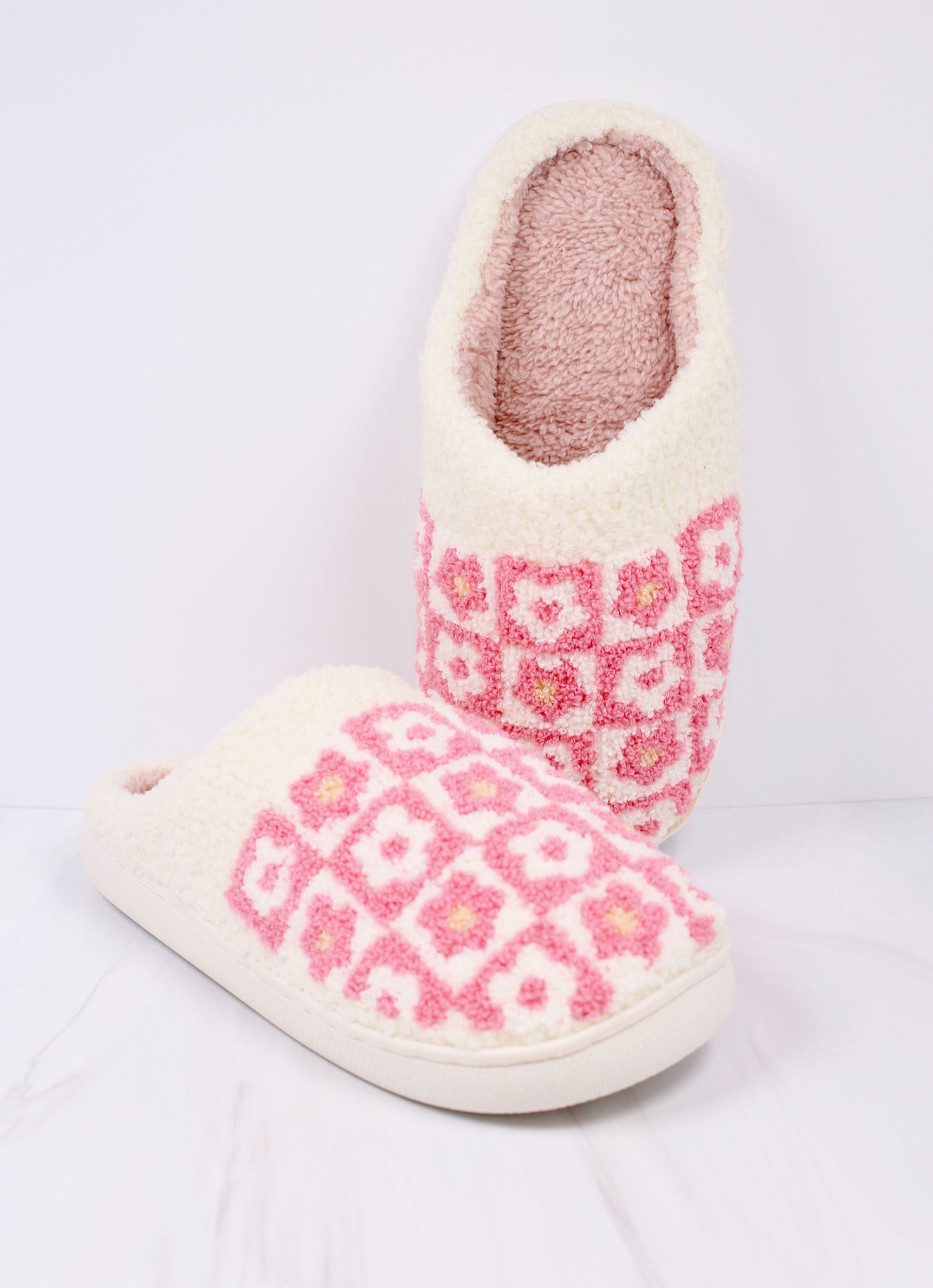 Flower Power Slippers (6 Pack) PINK