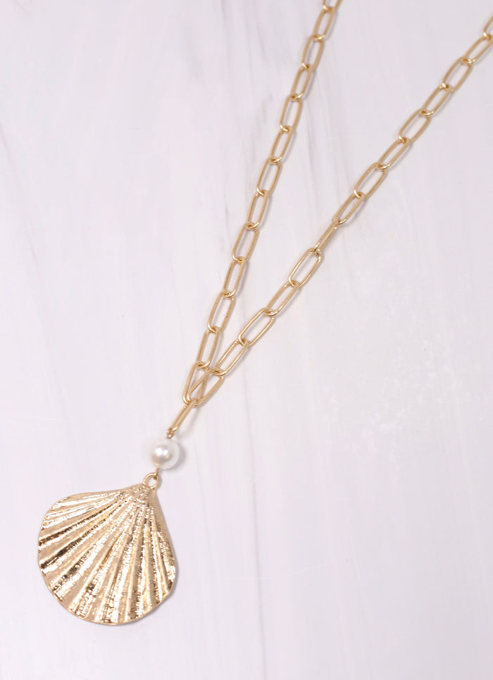 Rabon Link Necklace with Shell GOLD