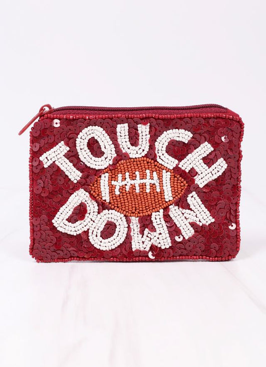 Touch Down Sequin Pouch BURGUNDY